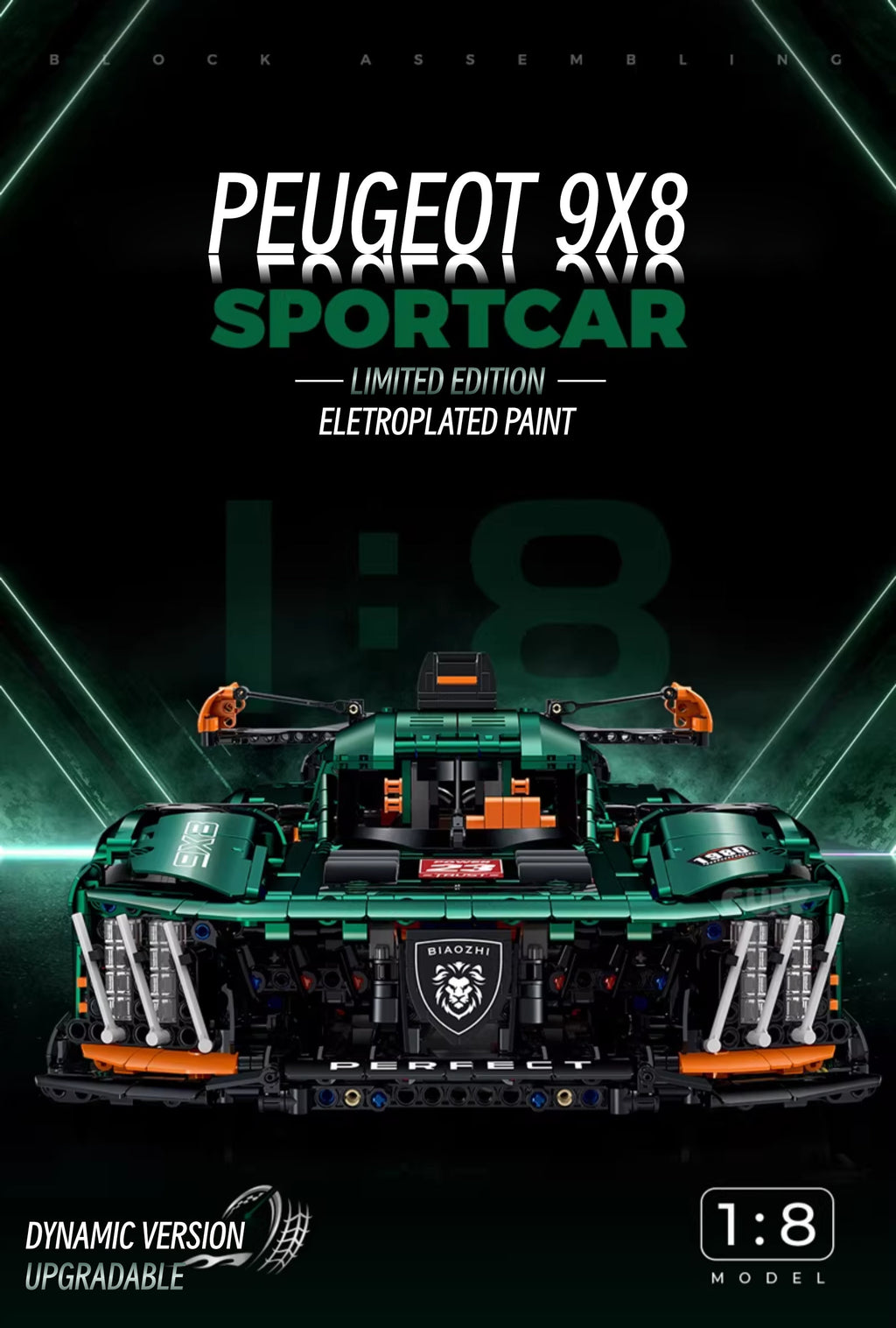 ‌Peugeot Le Mans 9X8-1:8 scale