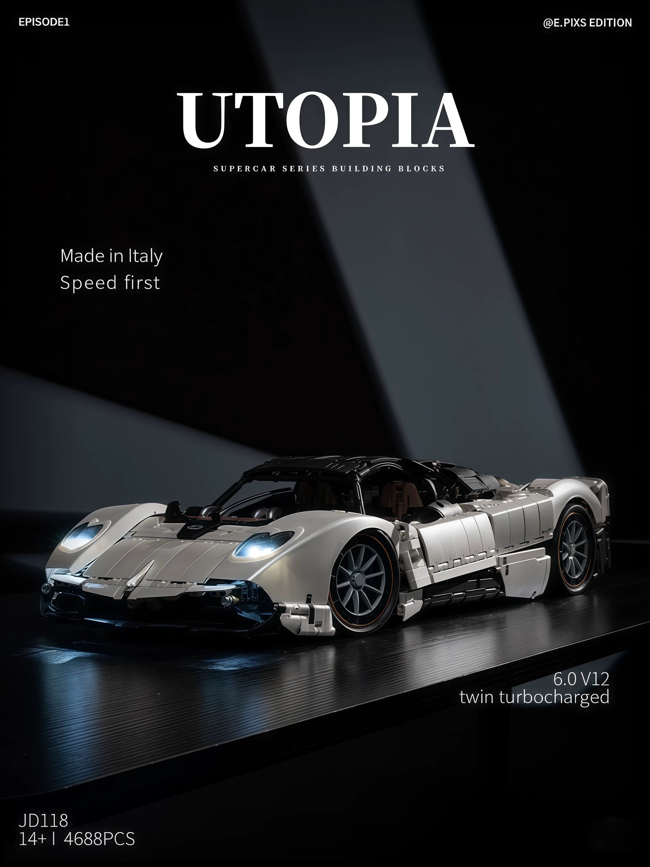 Pagani utopia-Small angle-1:8 scale