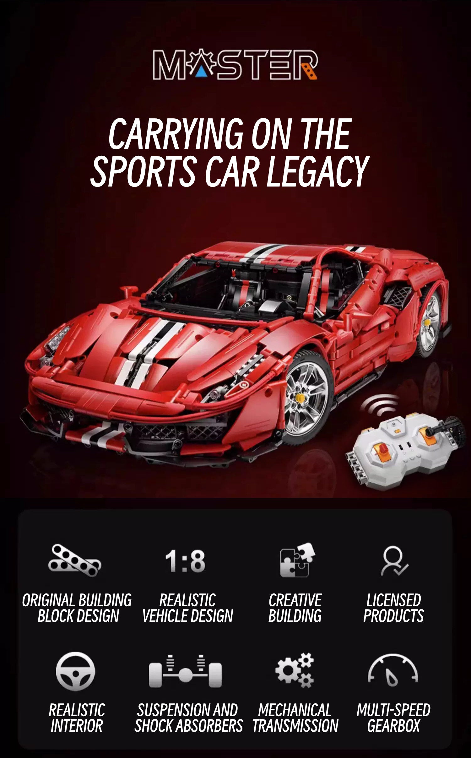 Ferrari 488-1: 8 scale