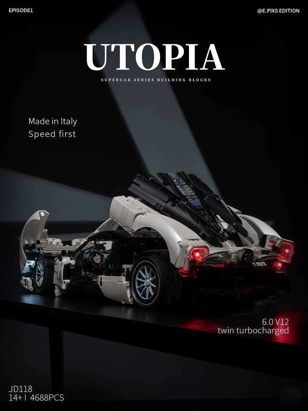 Pagani utopia-Small angle-1:8 scale