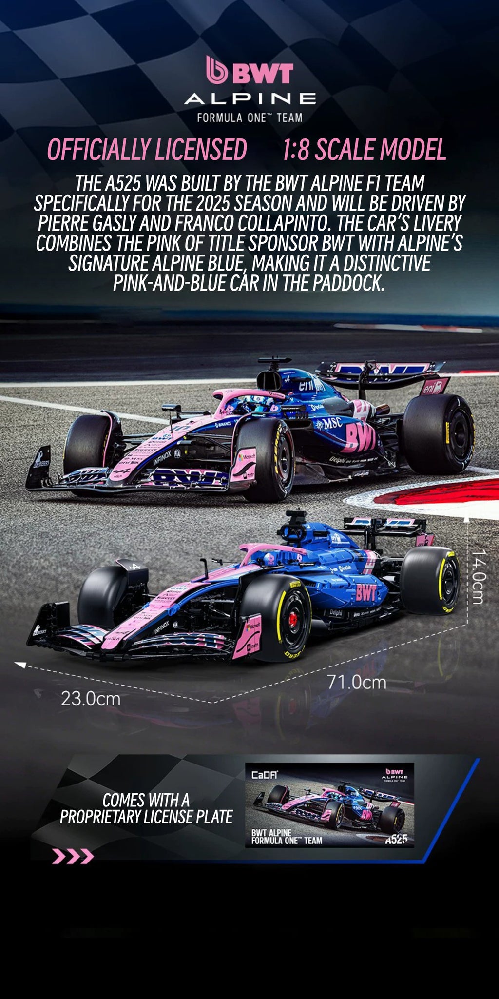 F1 BWT Alpine-1：8 scale
