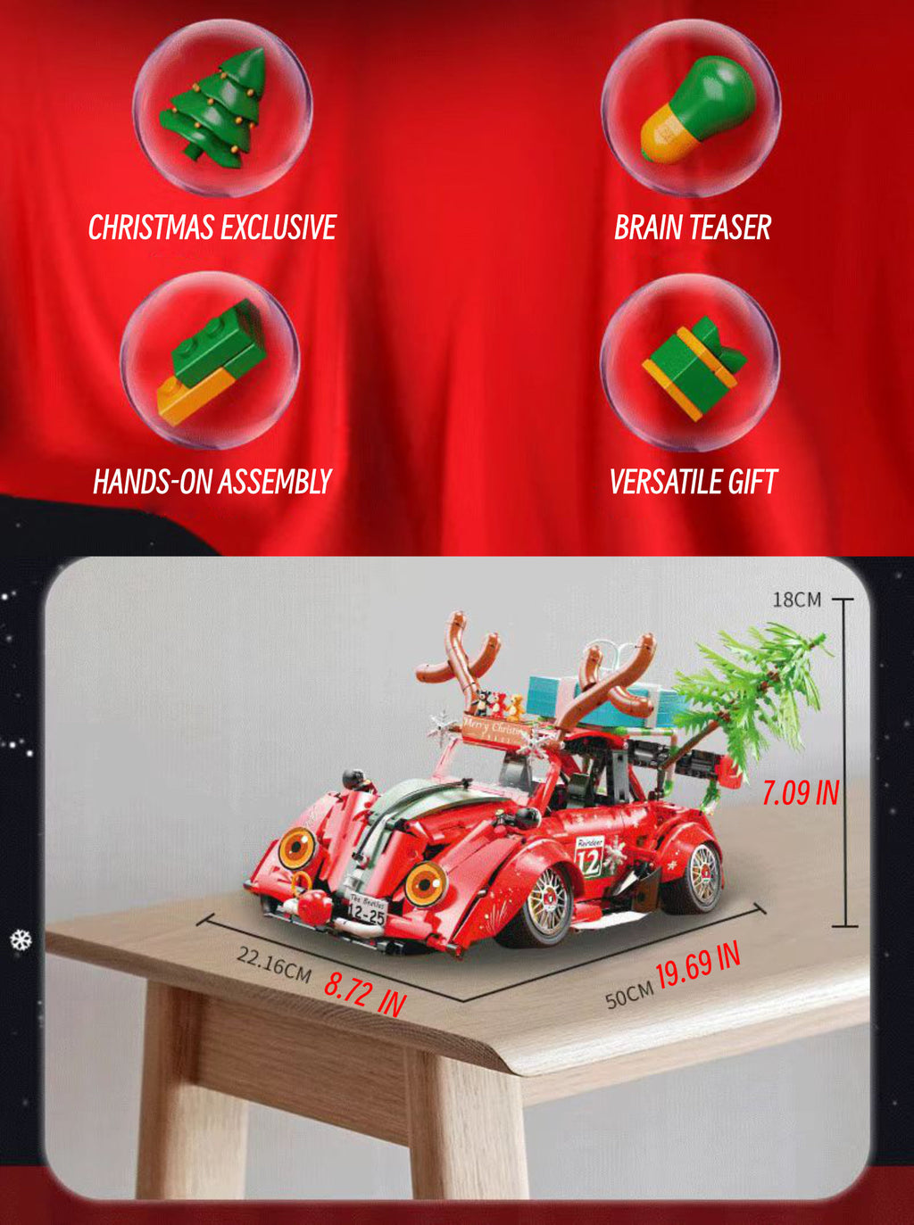 Chirstmas red beetle-1:10 scale