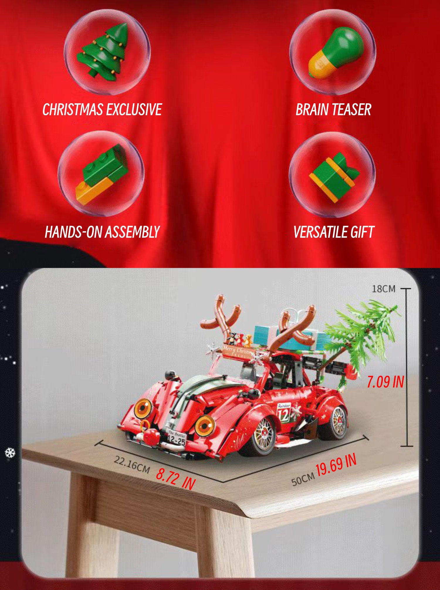 Chirstmas red beetle-1:10 scale