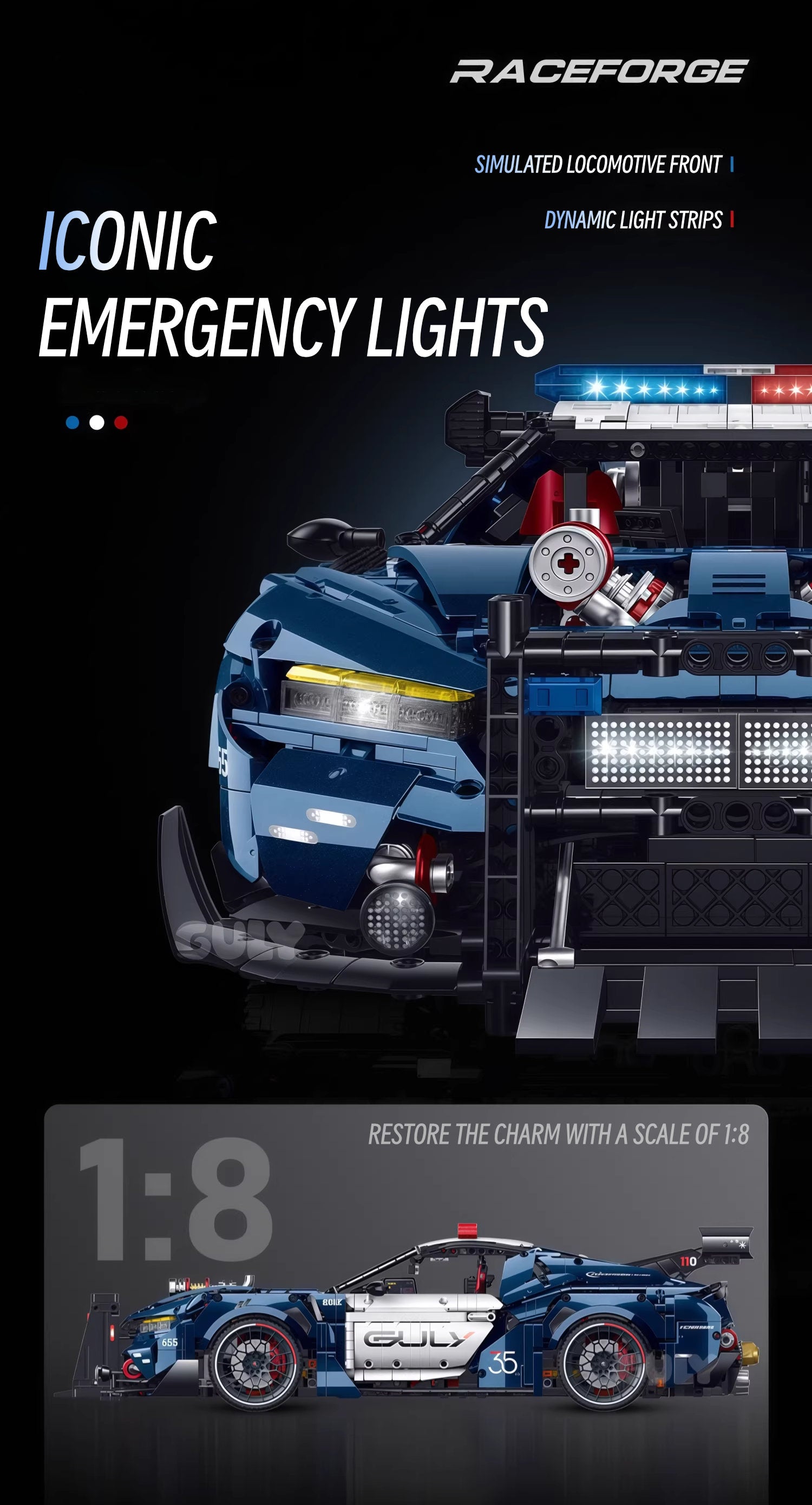 Ford mustang police car-1:8 scale
