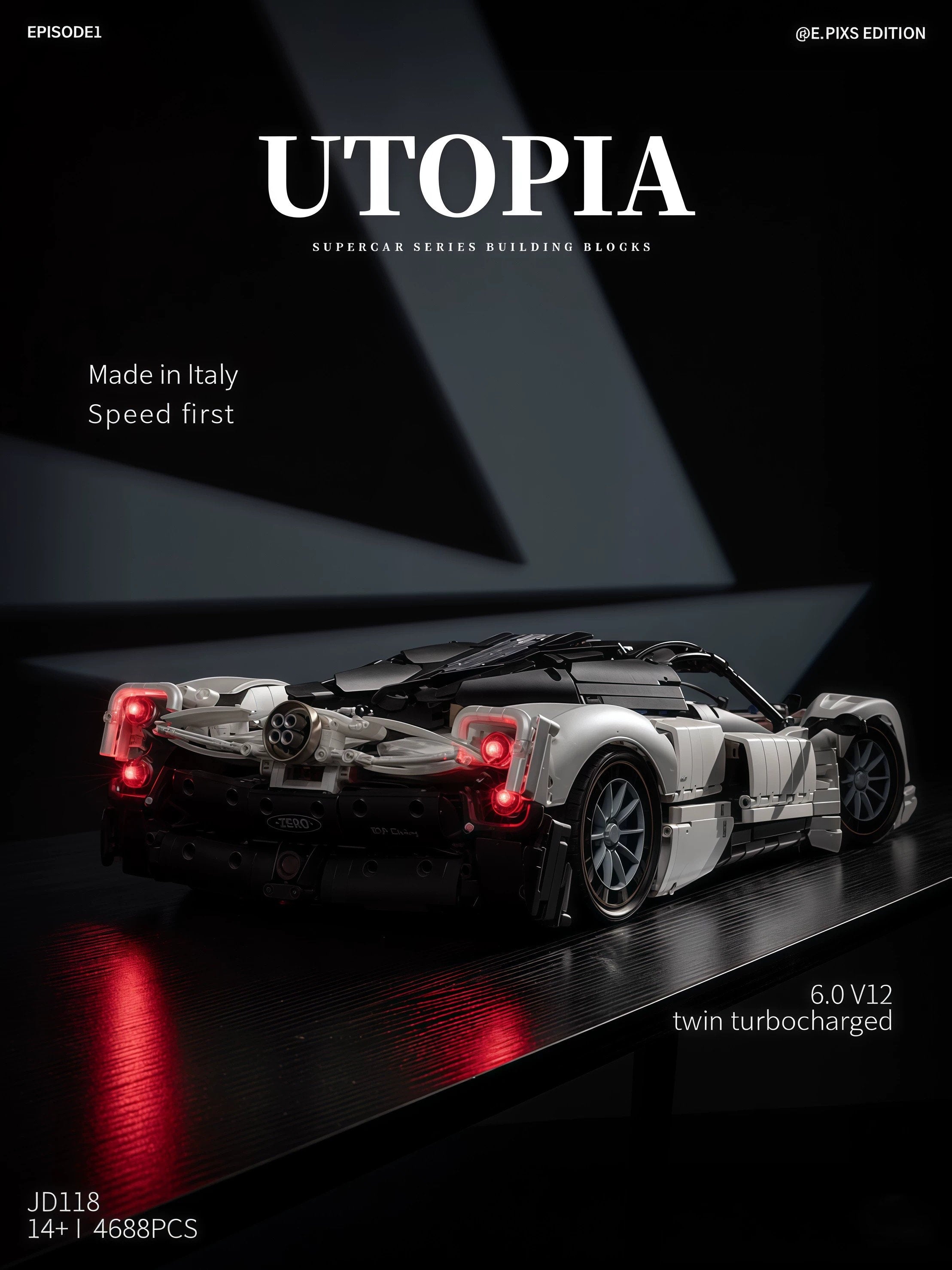 Pagani utopia-Small angle-1:8 scale