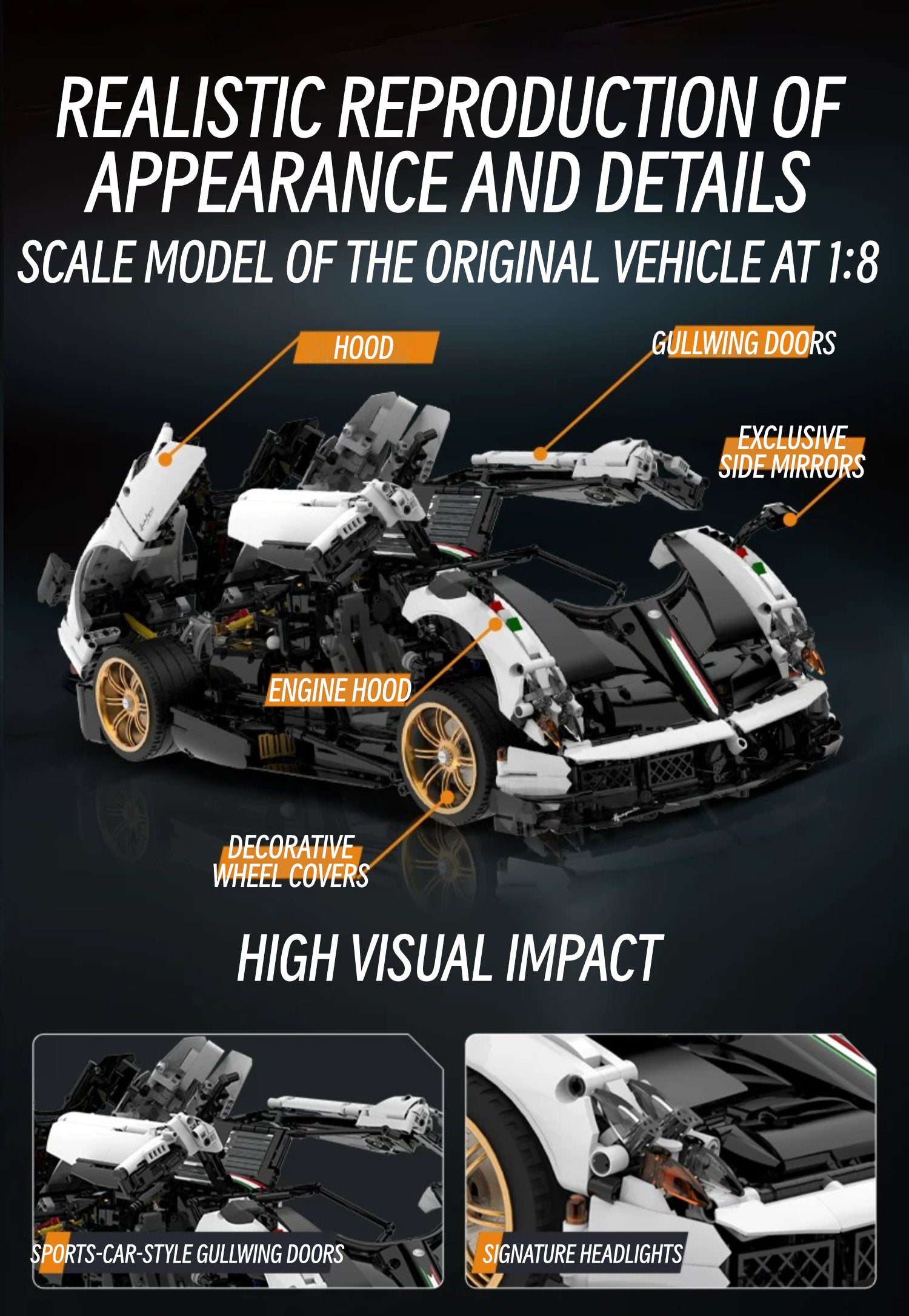 Pagani huayra-1:8 scale