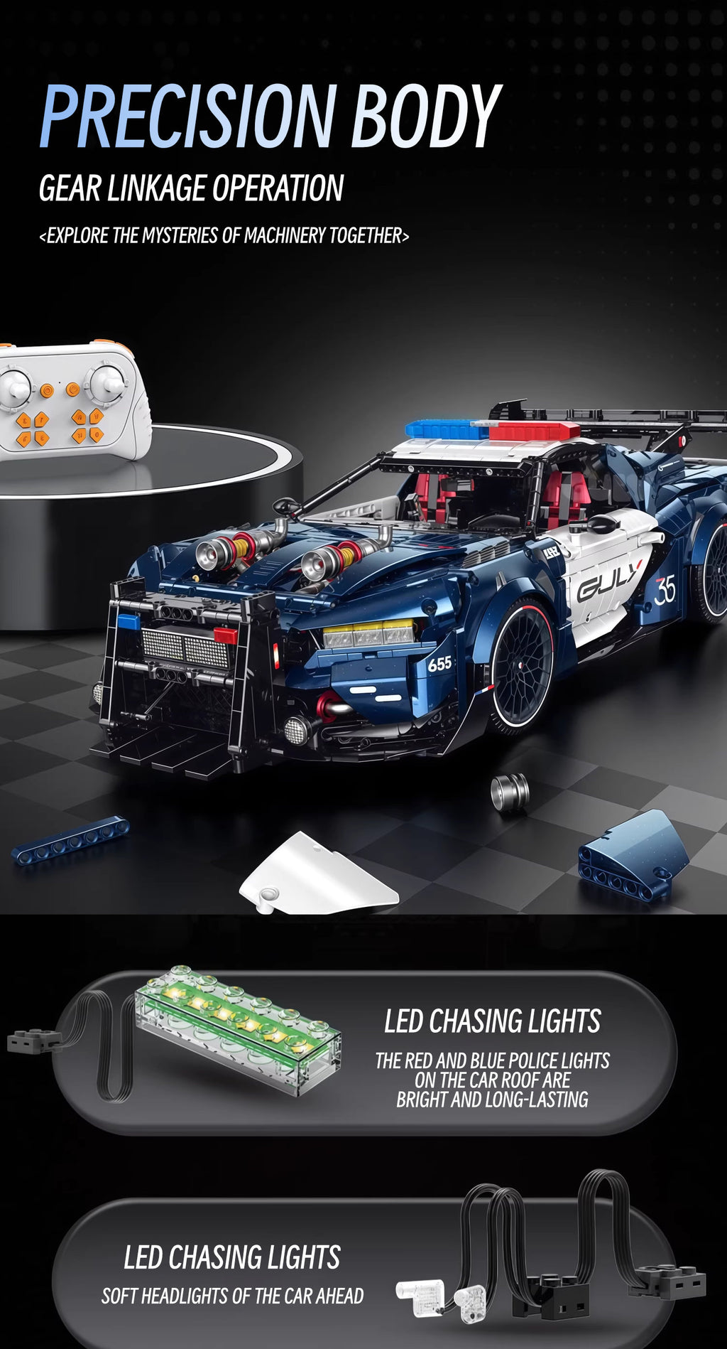 Ford mustang police car-1:8 scale