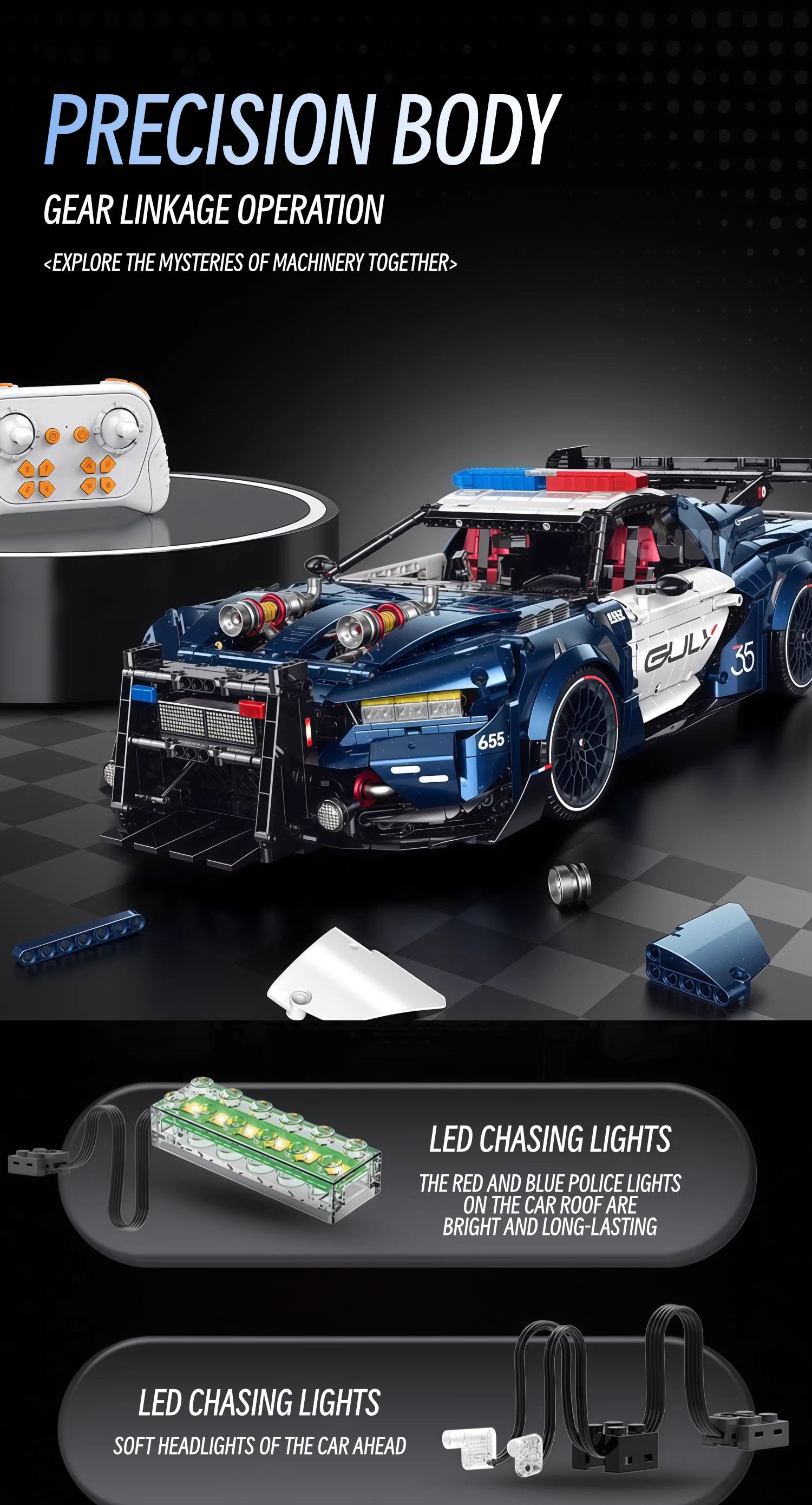 Ford mustang police car-1:8 scale