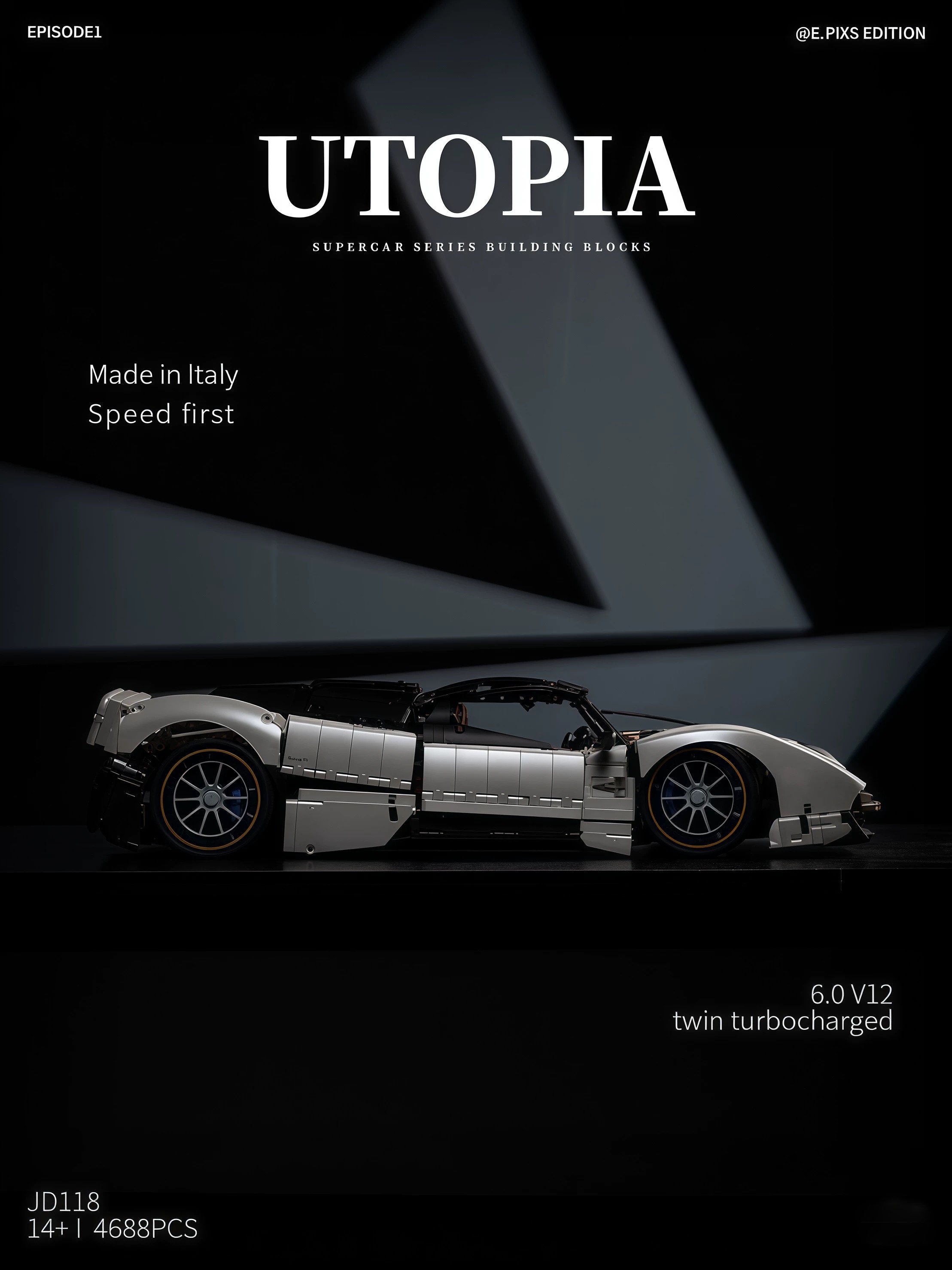Pagani utopia-Small angle-1:8 scale