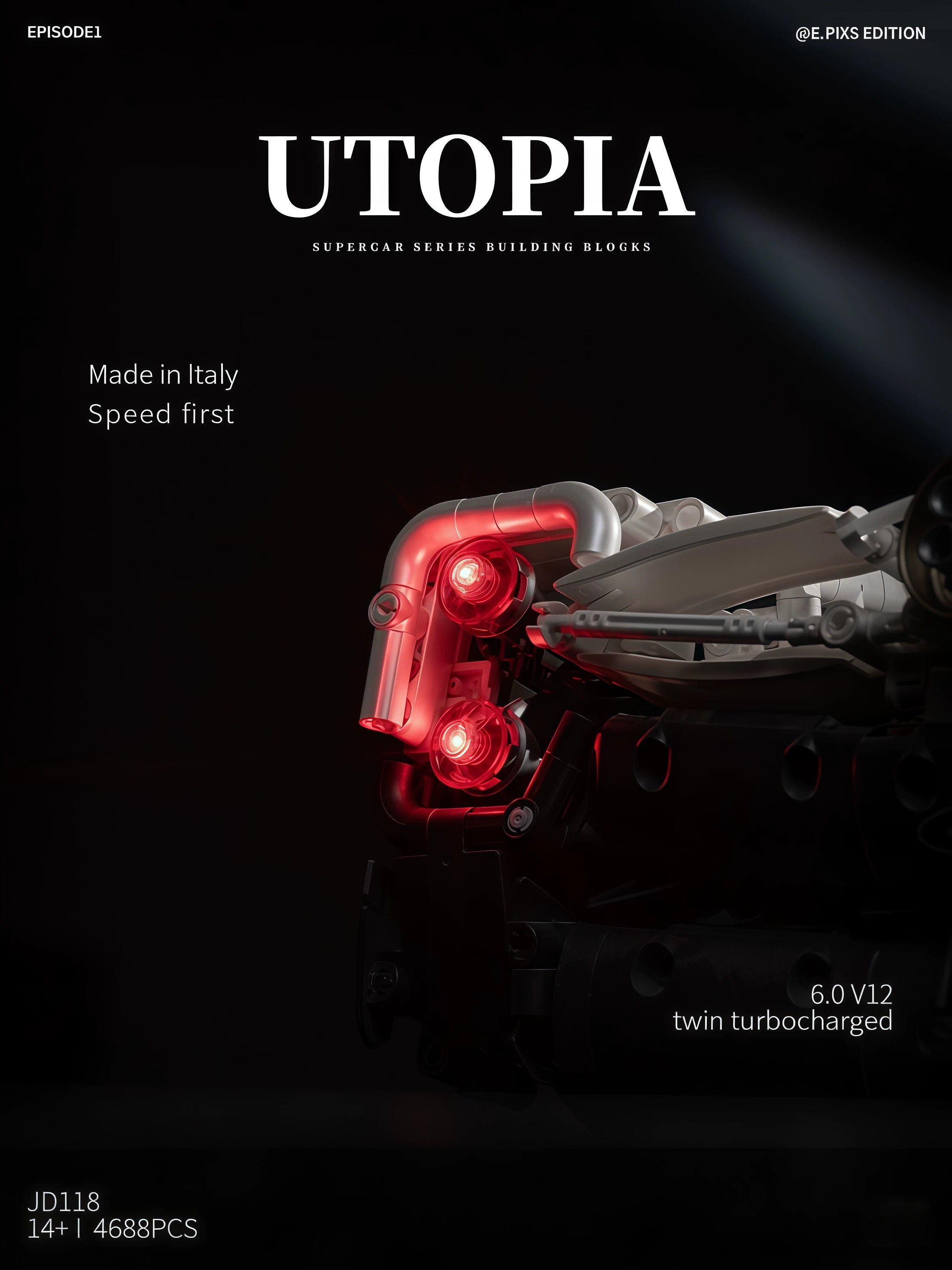 Pagani utopia-Small angle-1:8 scale