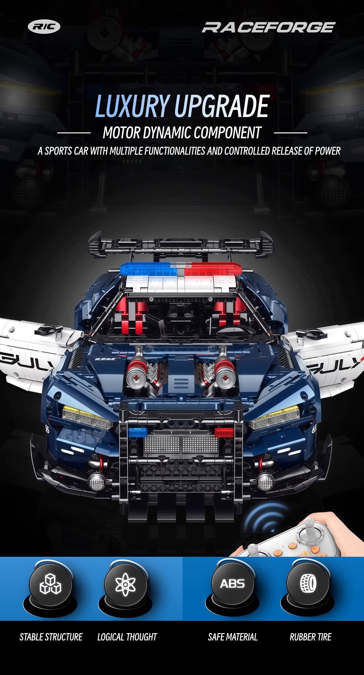 Ford mustang police car-1:8 scale