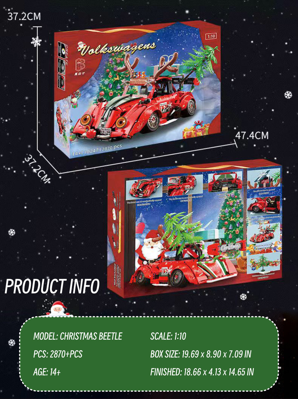 Chirstmas red beetle-1:10 scale