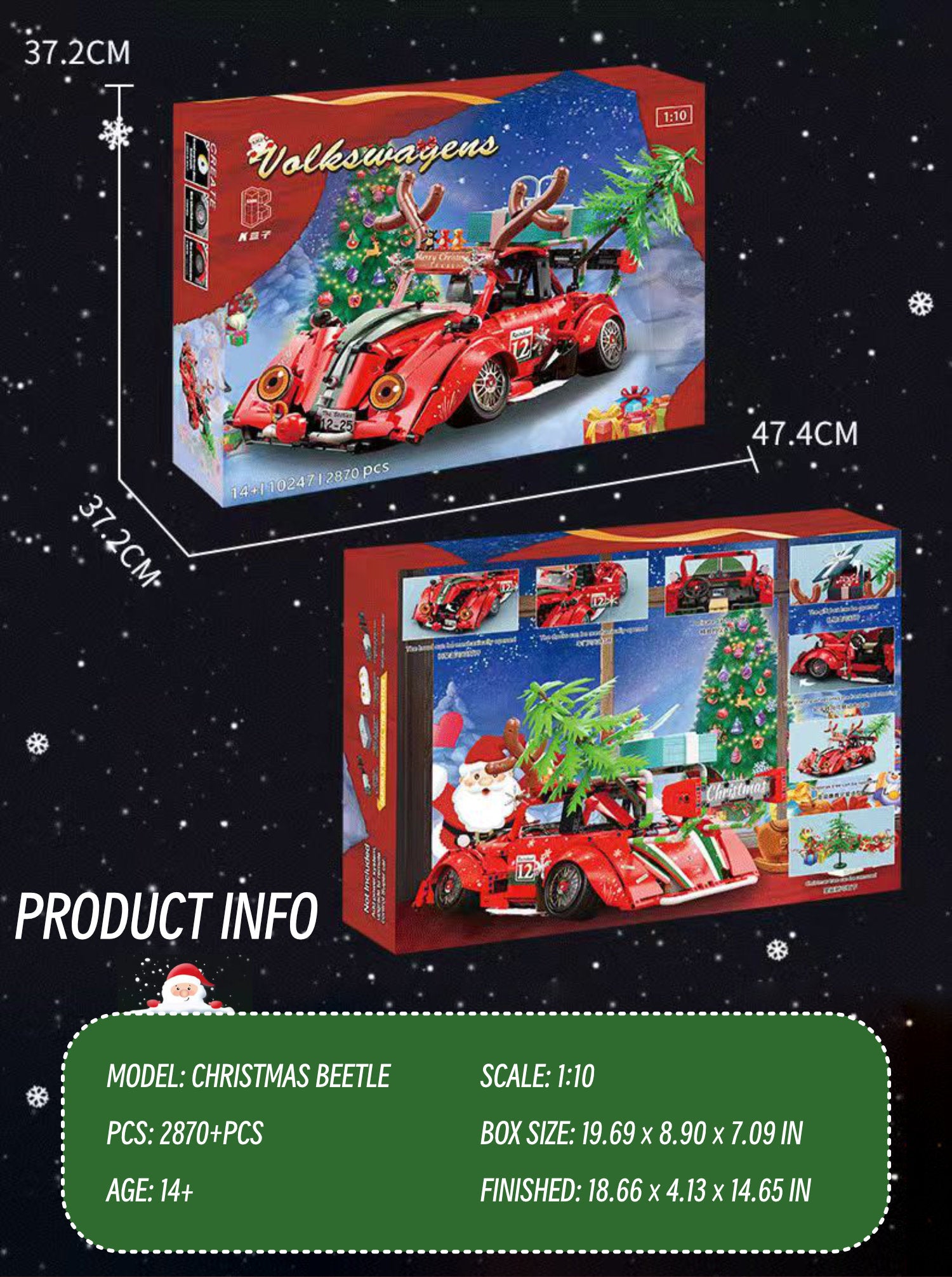 Chirstmas red beetle-1:10 scale