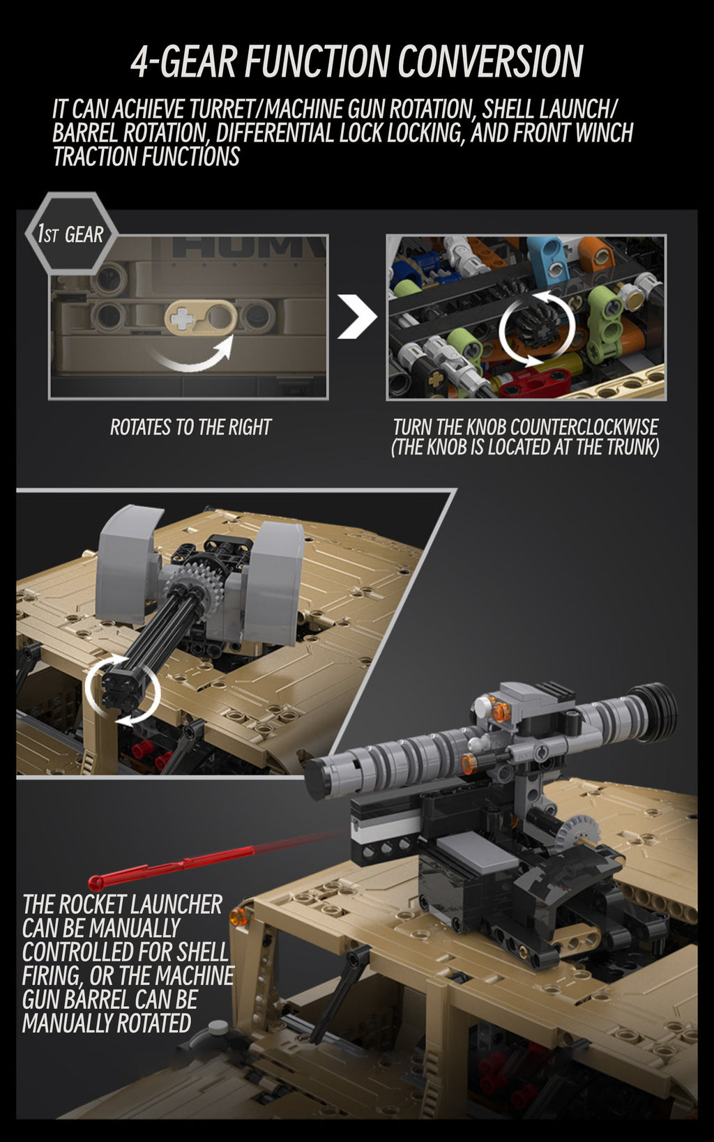 Humvee military off-road vehicle-1:8 scale