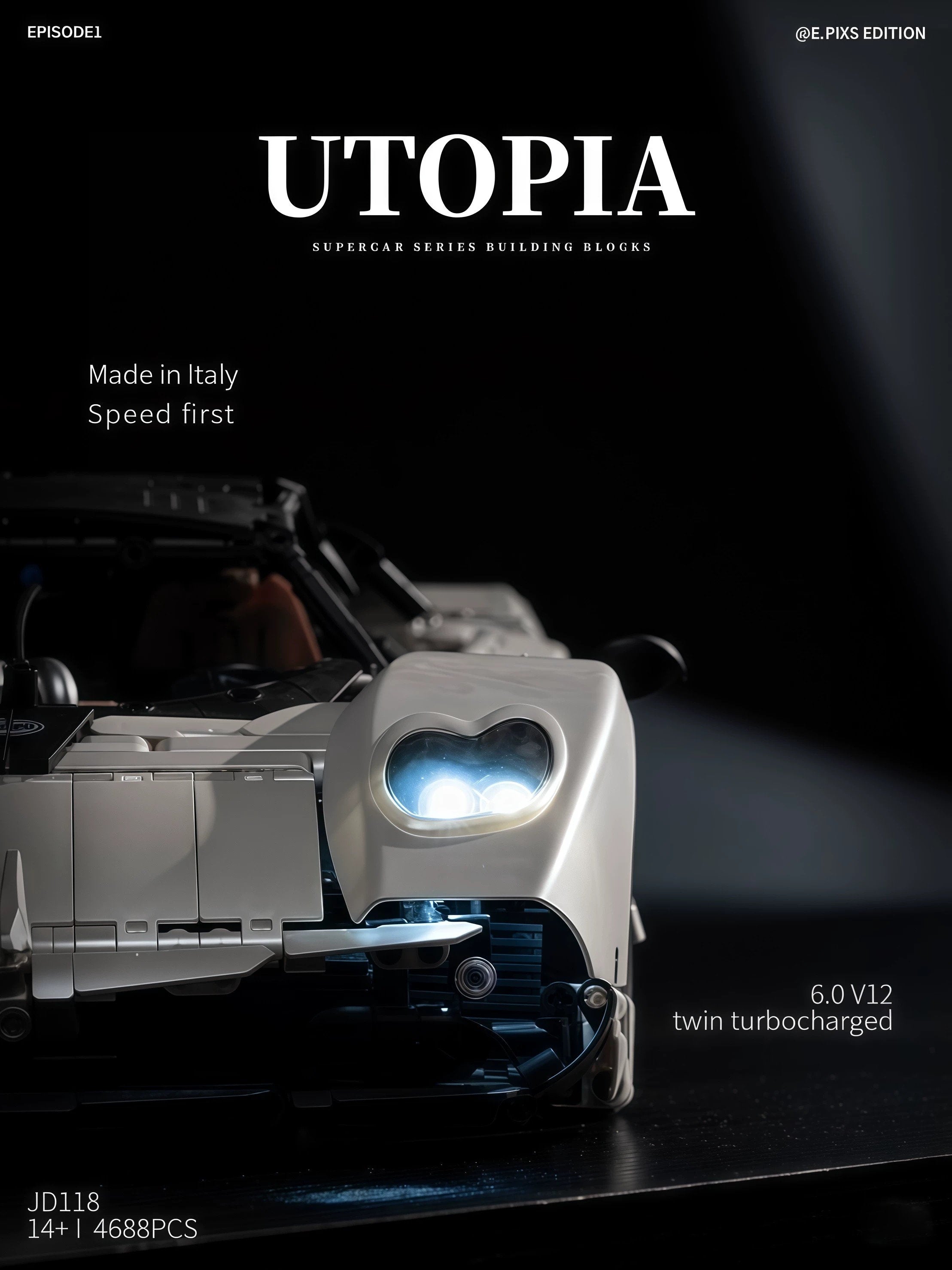 Pagani utopia-Small angle-1:8 scale