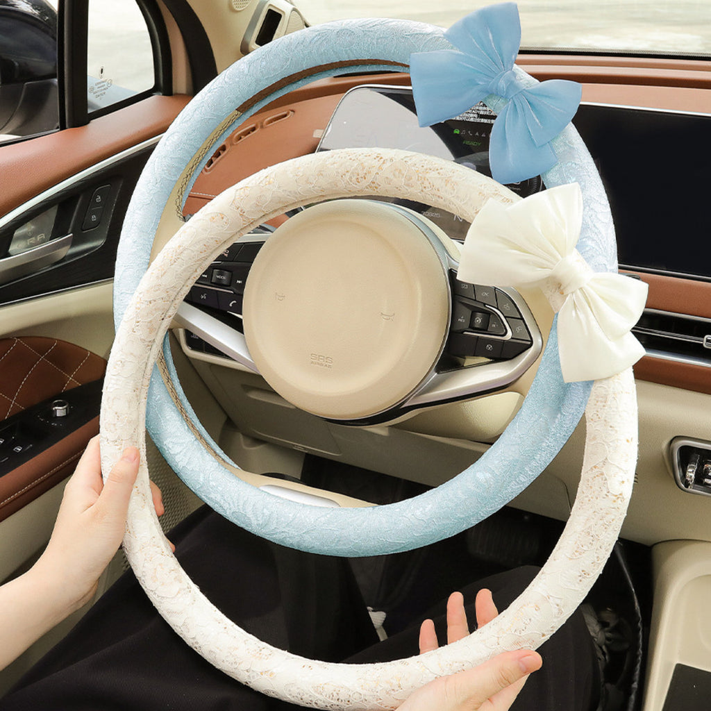 Lace steering wheel cover