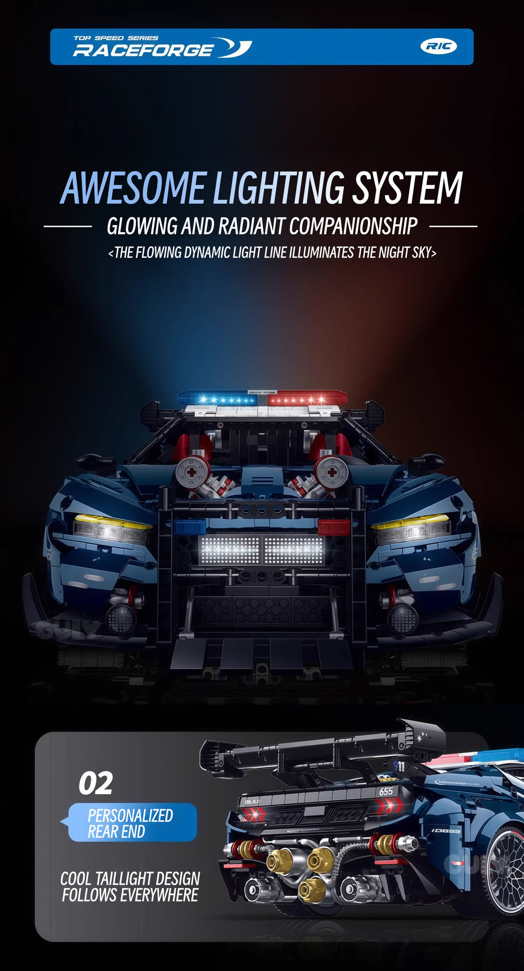 Ford mustang police car-1:8 scale
