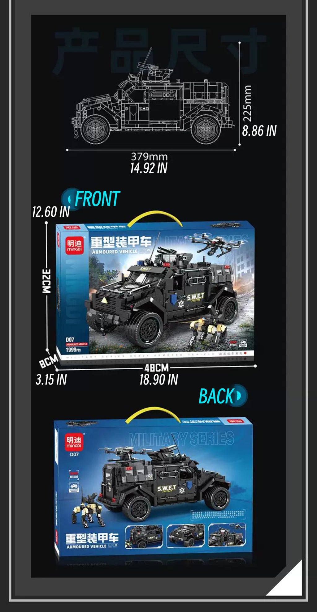 Heavy armored Jeep with a drone& mechnical dog
