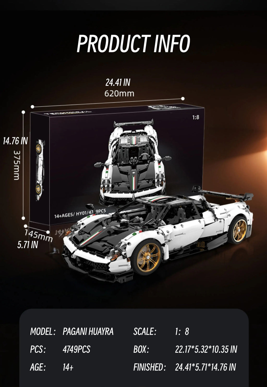 Pagani huayra-1:8 scale