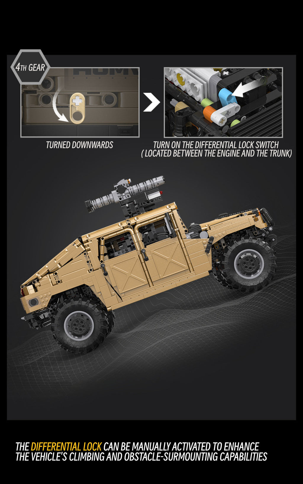 Humvee military off-road vehicle-1:8 scale