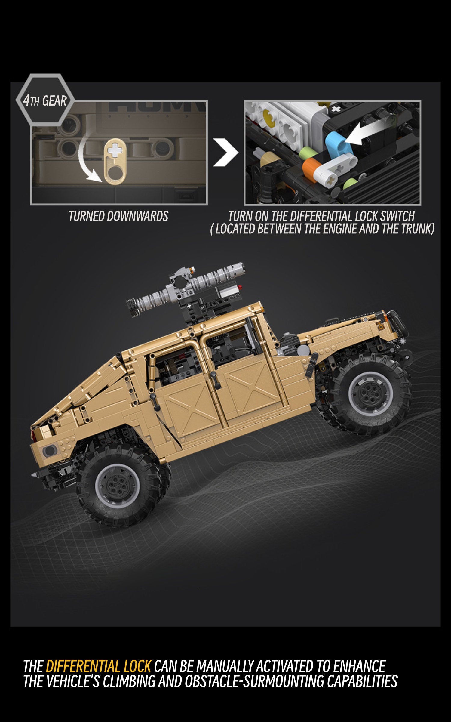 Humvee military off-road vehicle-1:8 scale