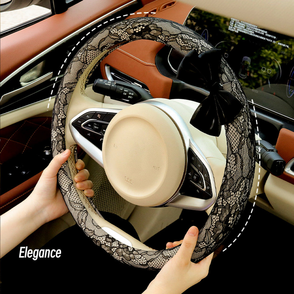 Lace steering wheel cover