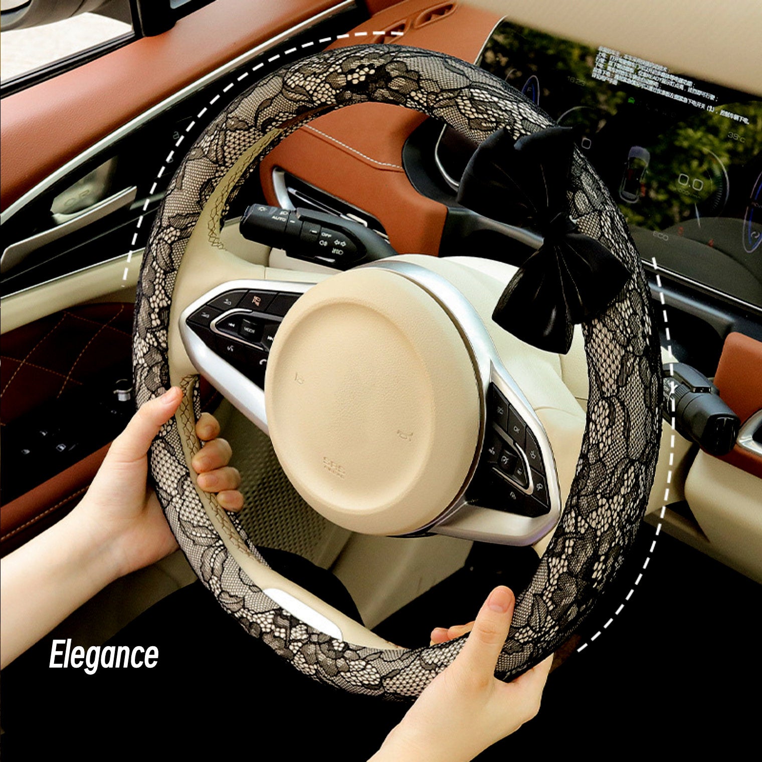 Lace steering wheel cover