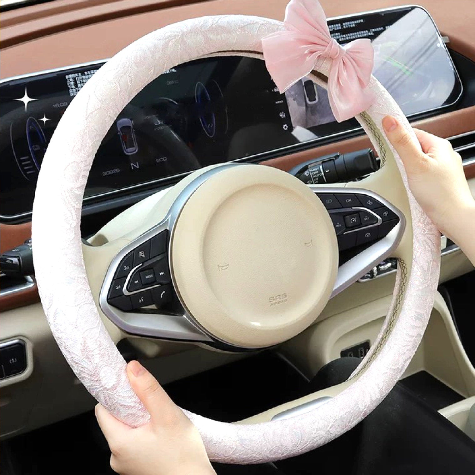 Lace steering wheel cover