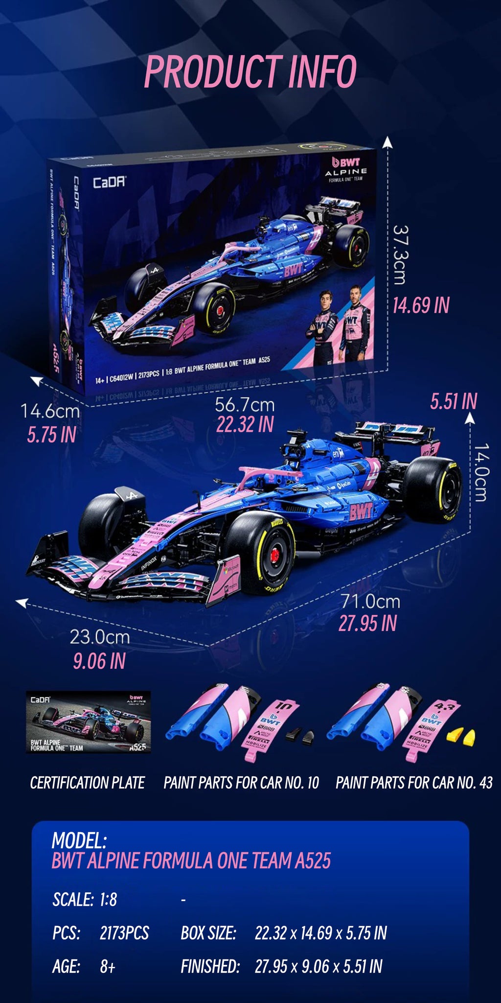 F1 BWT Alpine-1：8 scale