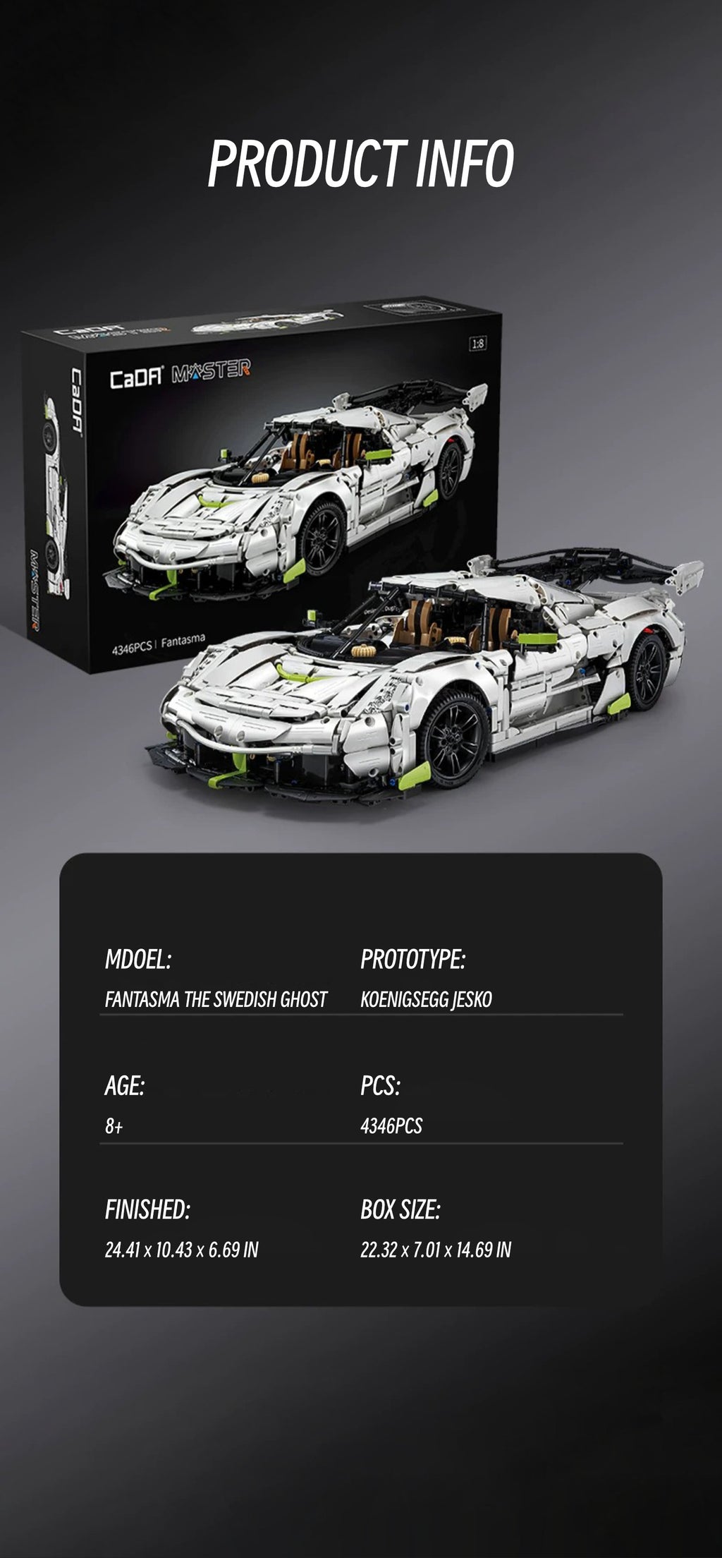 Koenigsegg Jesko-1: 8 scale