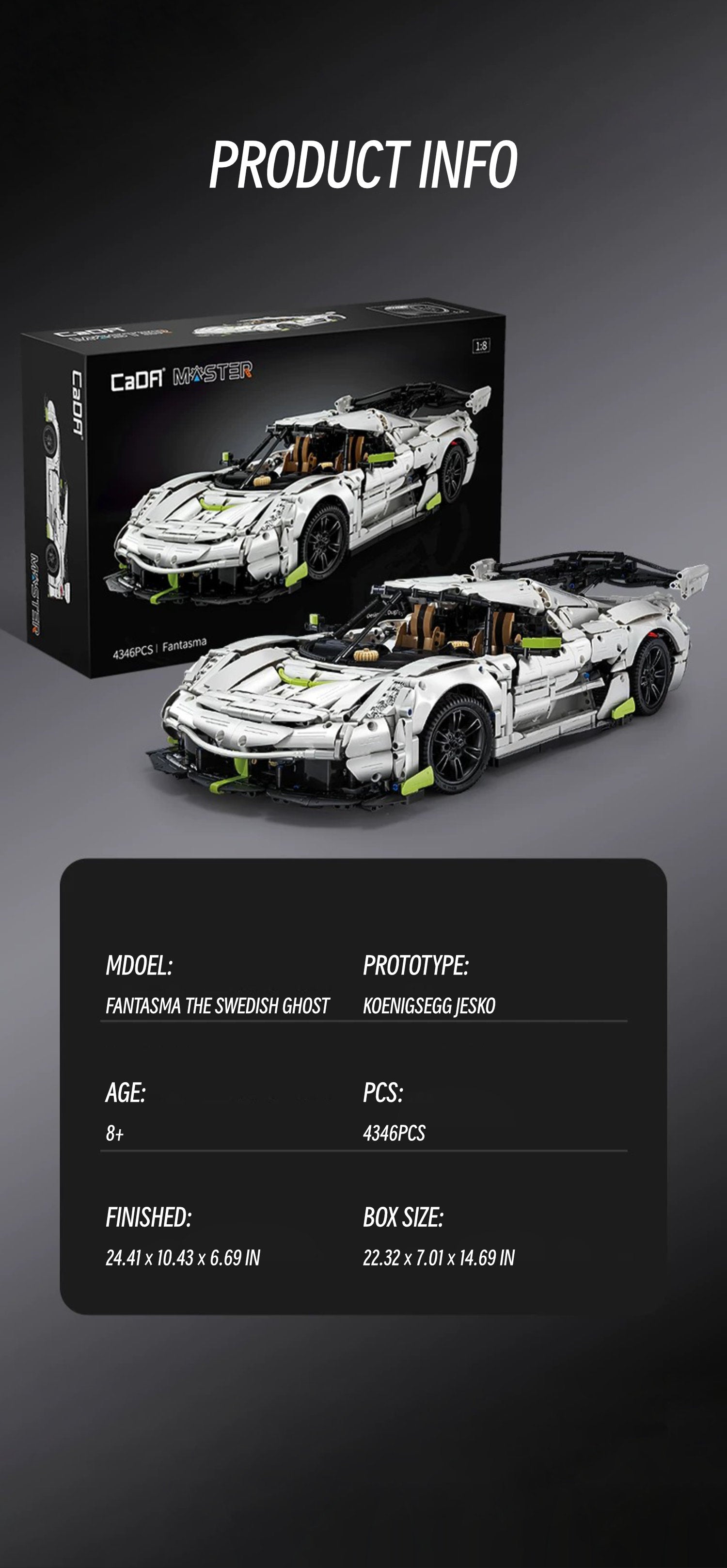 Koenigsegg Jesko-1: 8 scale