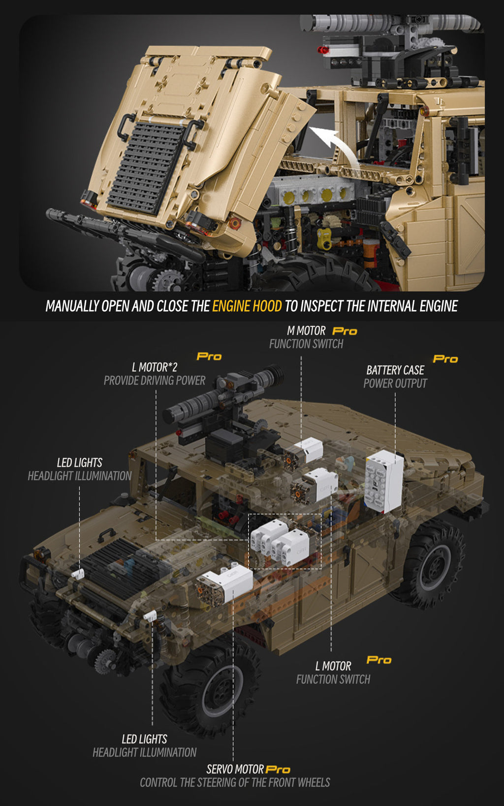 Humvee military off-road vehicle-1:8 scale