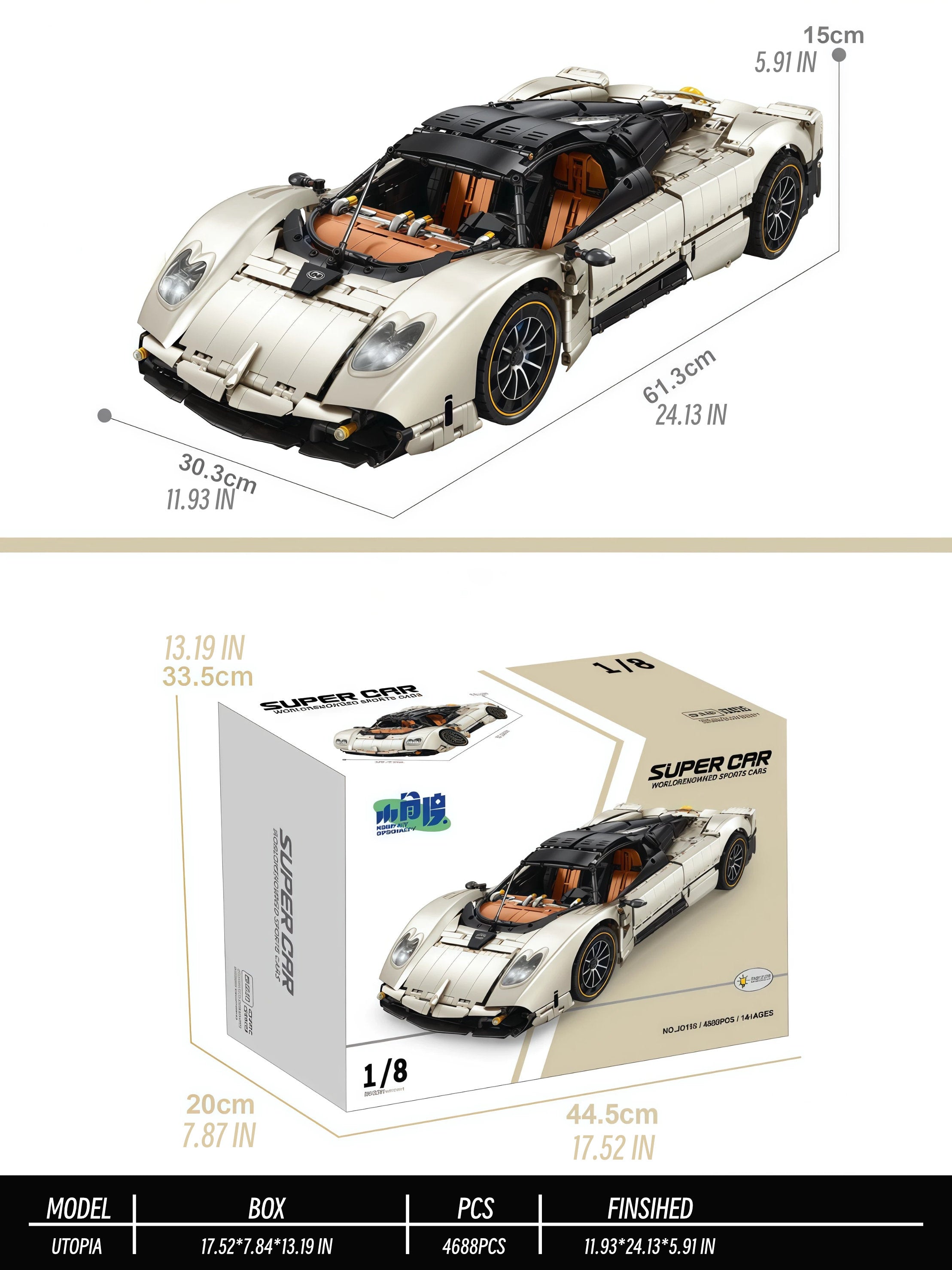 Pagani utopia-Small angle-1:8 scale