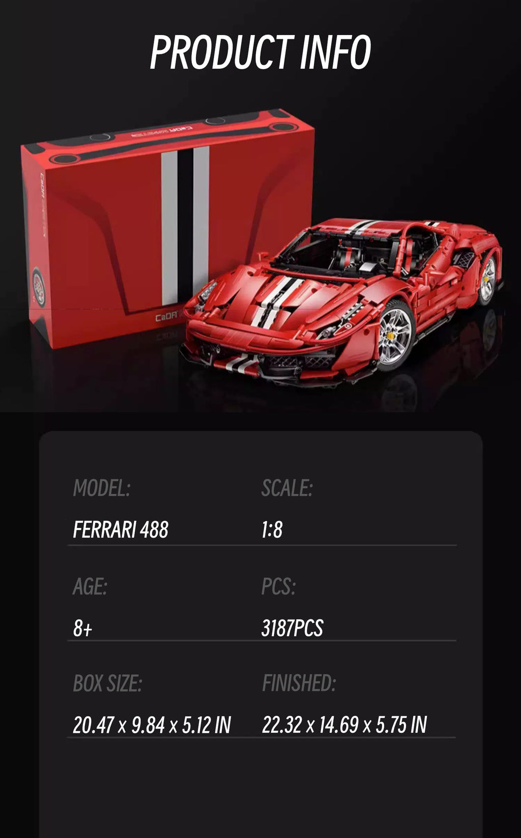 Ferrari 488-1: 8 scale