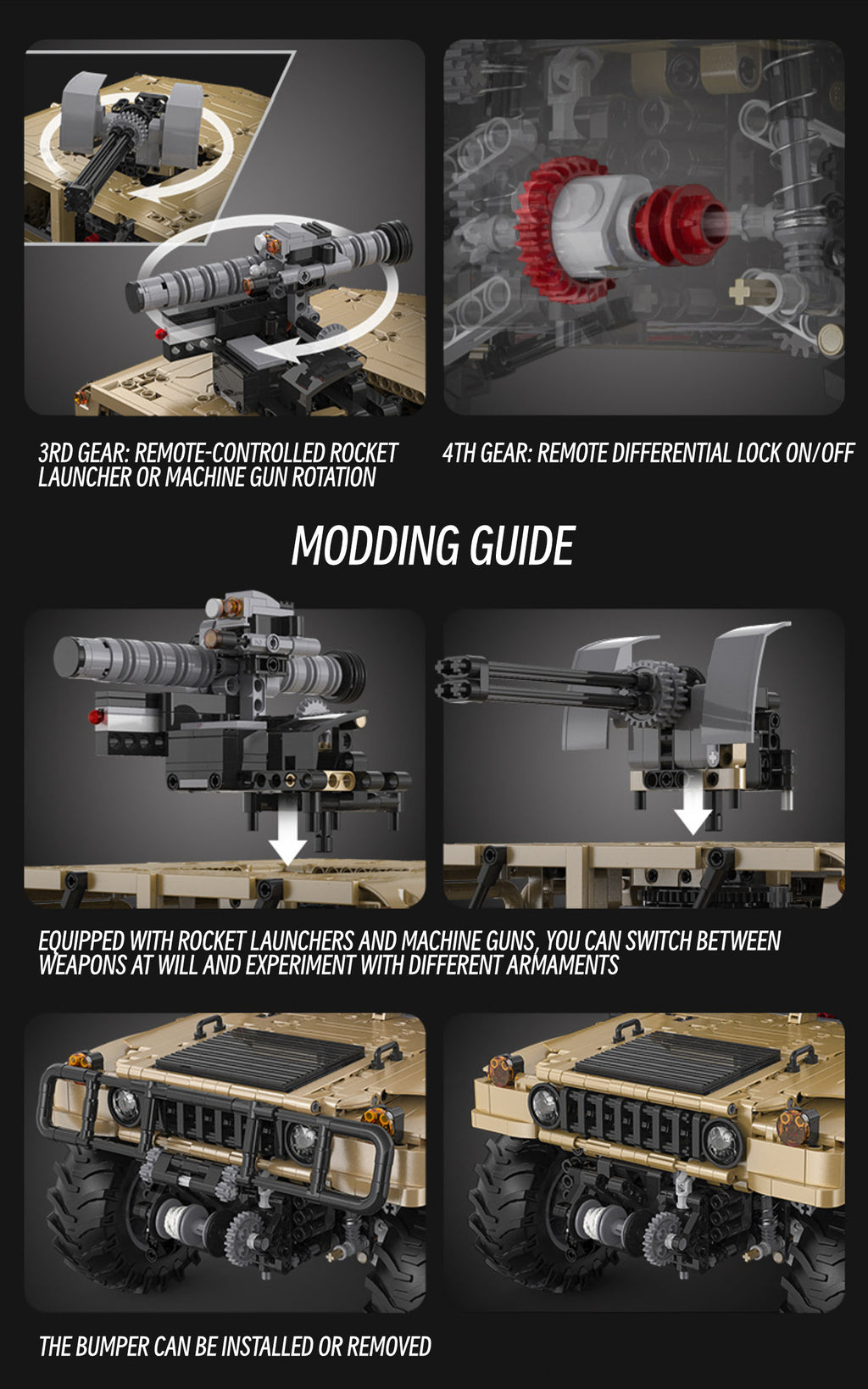 Humvee military off-road vehicle-1:8 scale