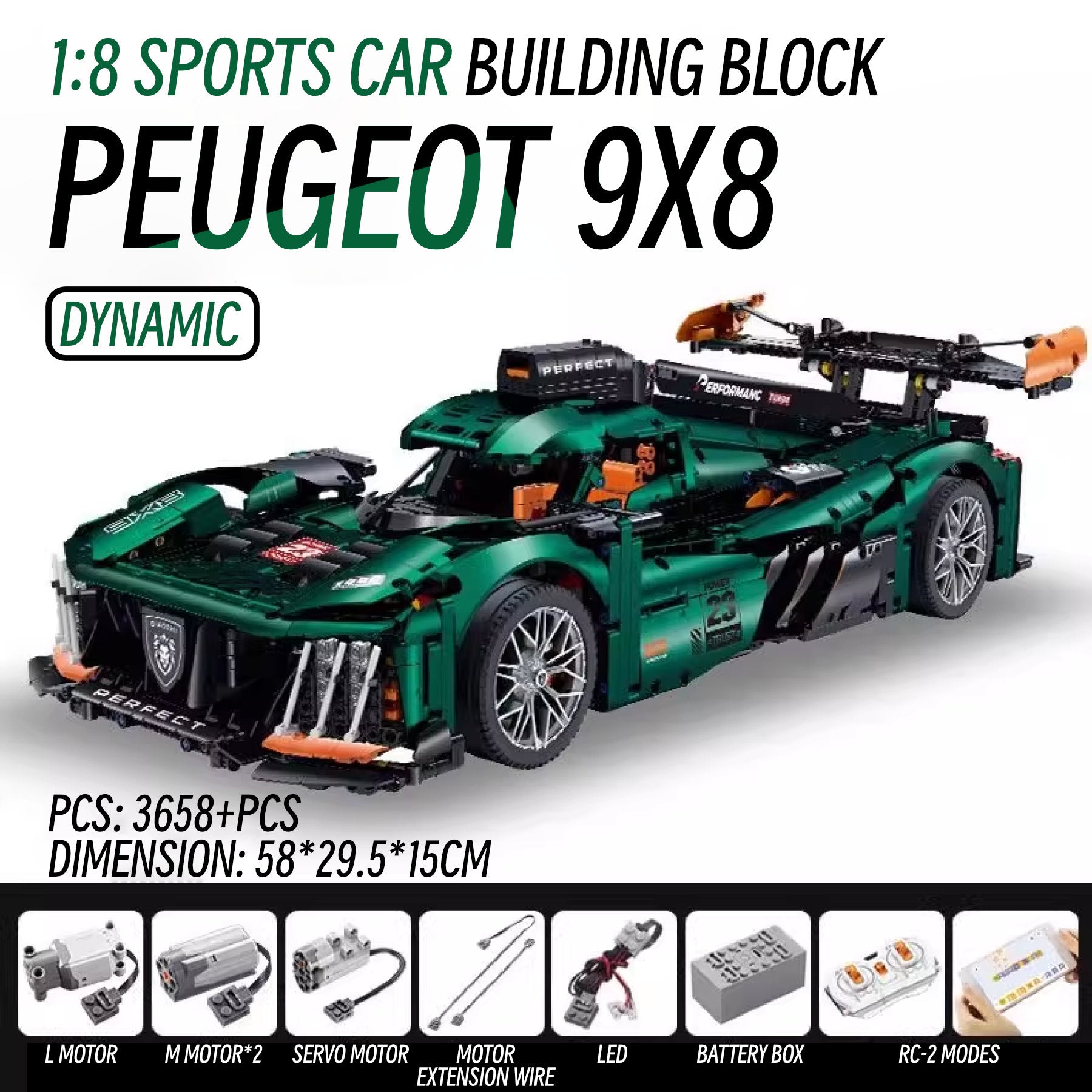 ‌Peugeot Le Mans 9X8-1:8 scale